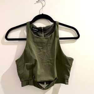 Bebe crop top with zipper detail, size S